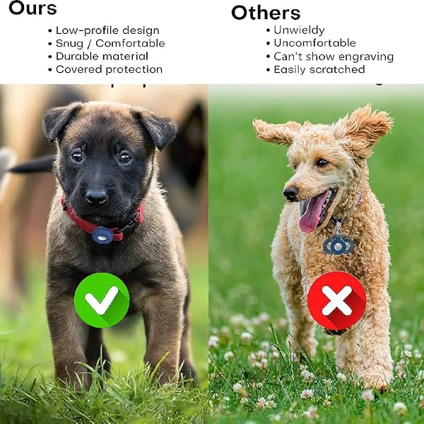 Protective Case Compatible for Apple Airtag Pet Collar, Silicone Protective Cover for Airtags, Anti-Lost - Compatible Case for Airtag Dog and Cat Collar - 4