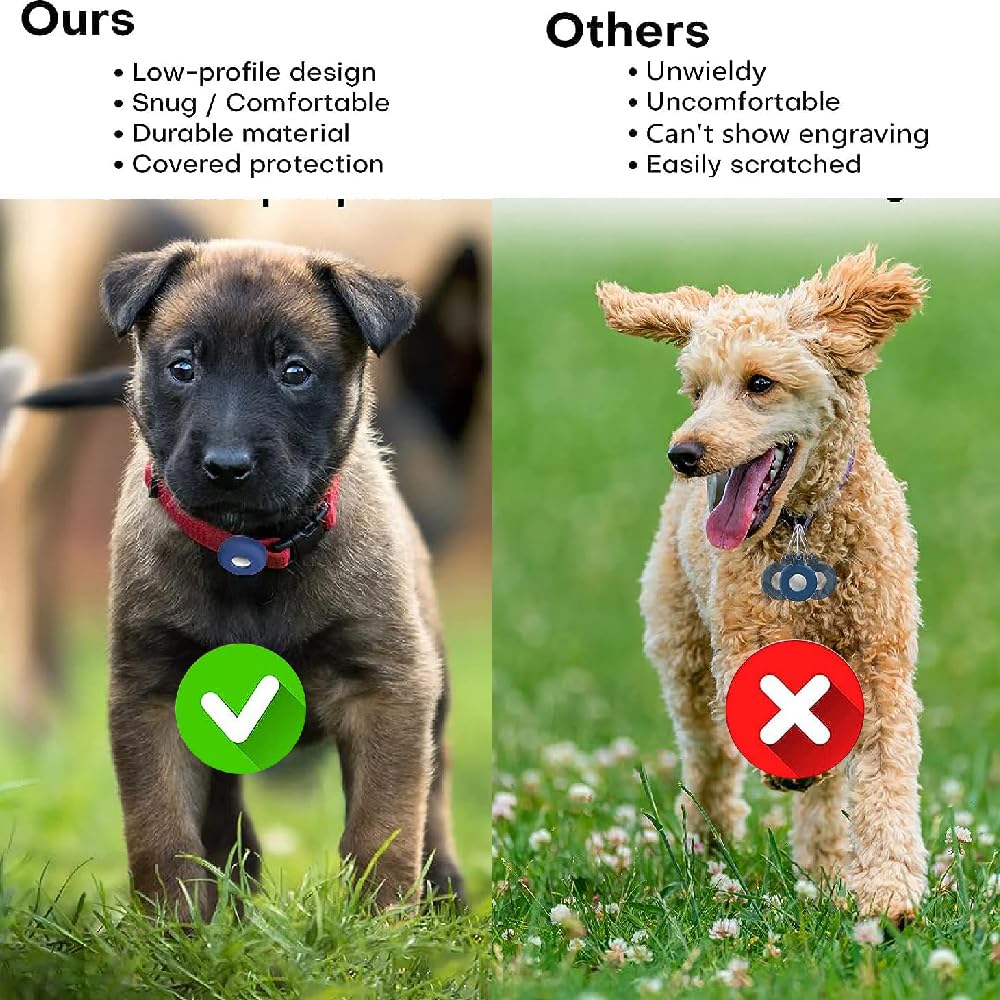 Protective Case Compatible for Apple Airtag Pet Collar, Silicone Protective Cover for Airtags, Anti-Lost - Compatible Case for Airtag Dog and Cat Collar - 4