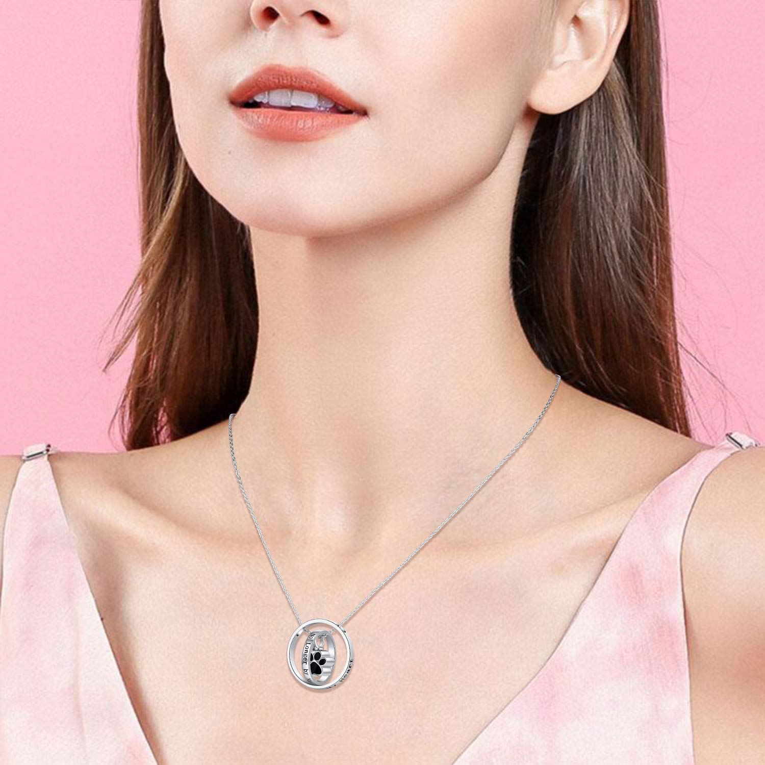 Collana con urna per ceneri in argento Sterling 925, con stampa di margherita/zampa di cane, ciondolo commemorativo per cremazione, gioiello per donne e amiche