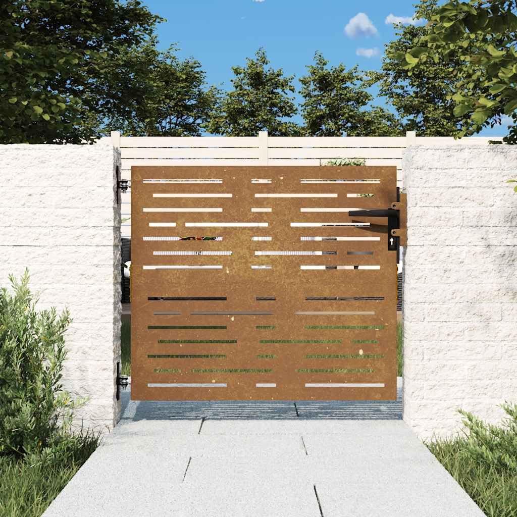 Refined Puerta de jardín acero corten diseño cuadrado 85x75 cm