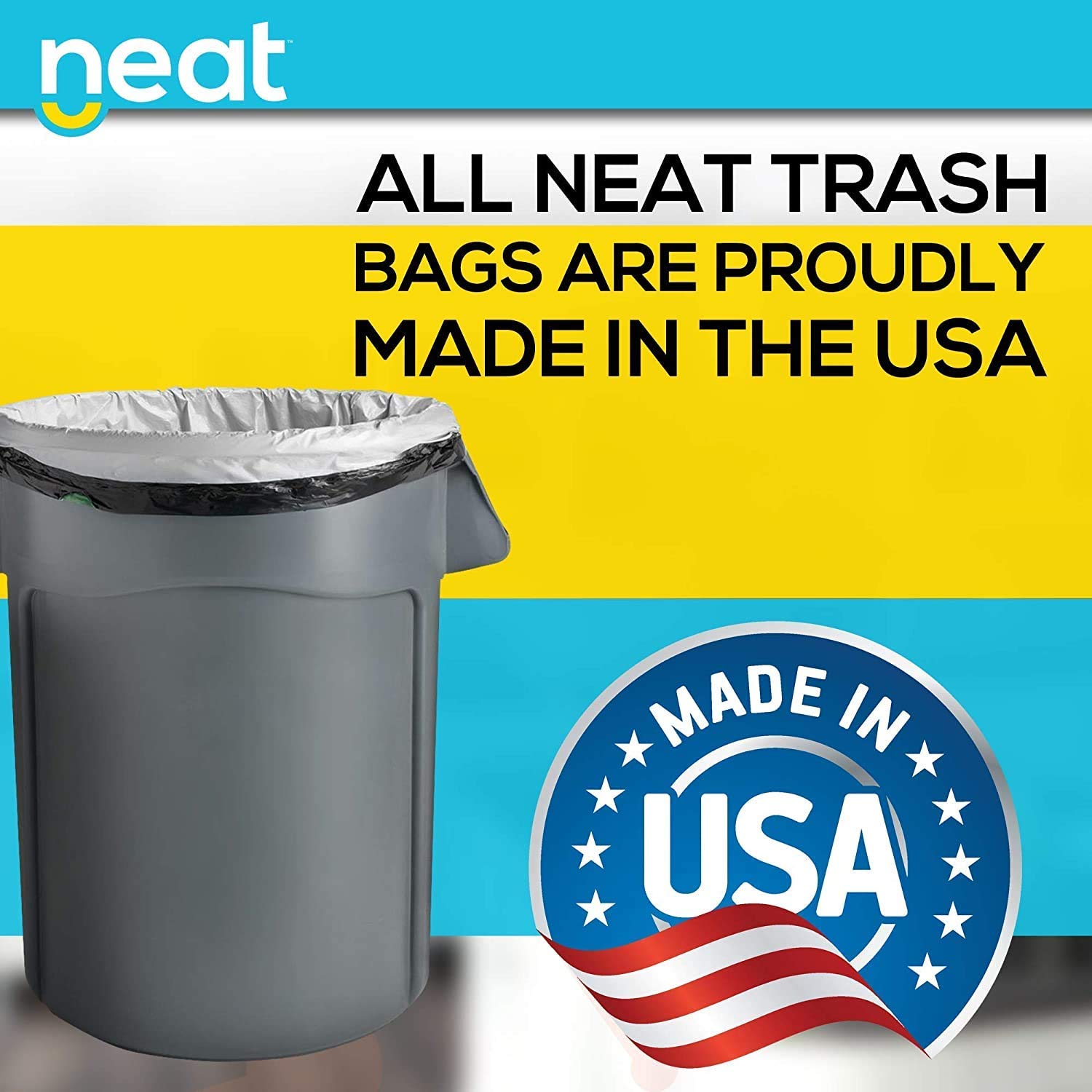 Neat Tall Kitchen 30 Gallon Drawstring Trash Bags - (25 COUNT) - Triple Ply Fortified, Eco-Friendly 50% Recycled Material, Neutralize+ Odor Technology, Reversible Black and White Garbage Bags image 3