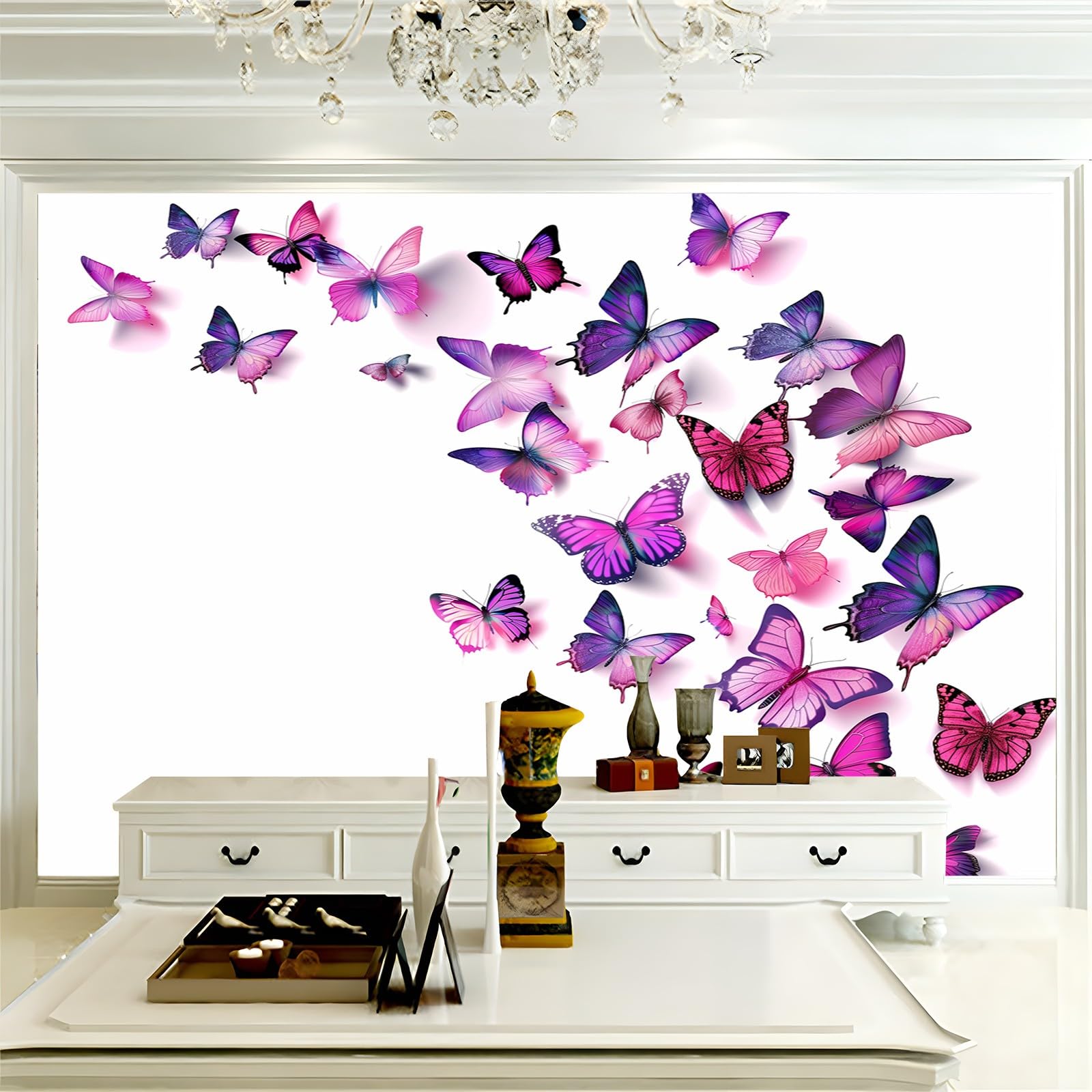 Tapete Pflanzen und Insekten Vlies Tapete Handabdrücke Kinder Vliestapete 400 x 280 cm Wandtapete Wohnzimmer Kinderzimmer Moderne Wanddeko Wand Dekoration