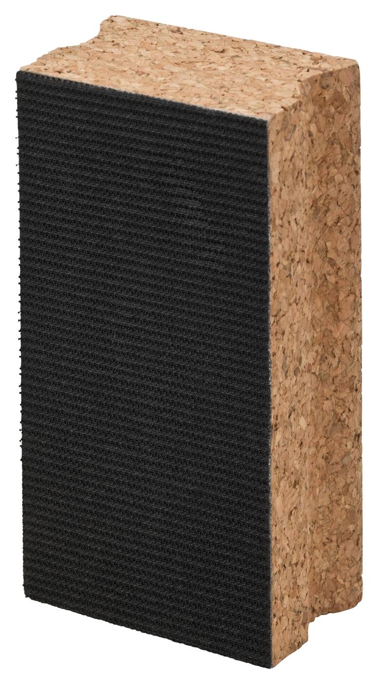 Kork-Deko Kurk-schuurblok met klittenbandsluiting, 120 x 40 x 60 mm, handschuurblok/schuurpapierhouder, 1 Count