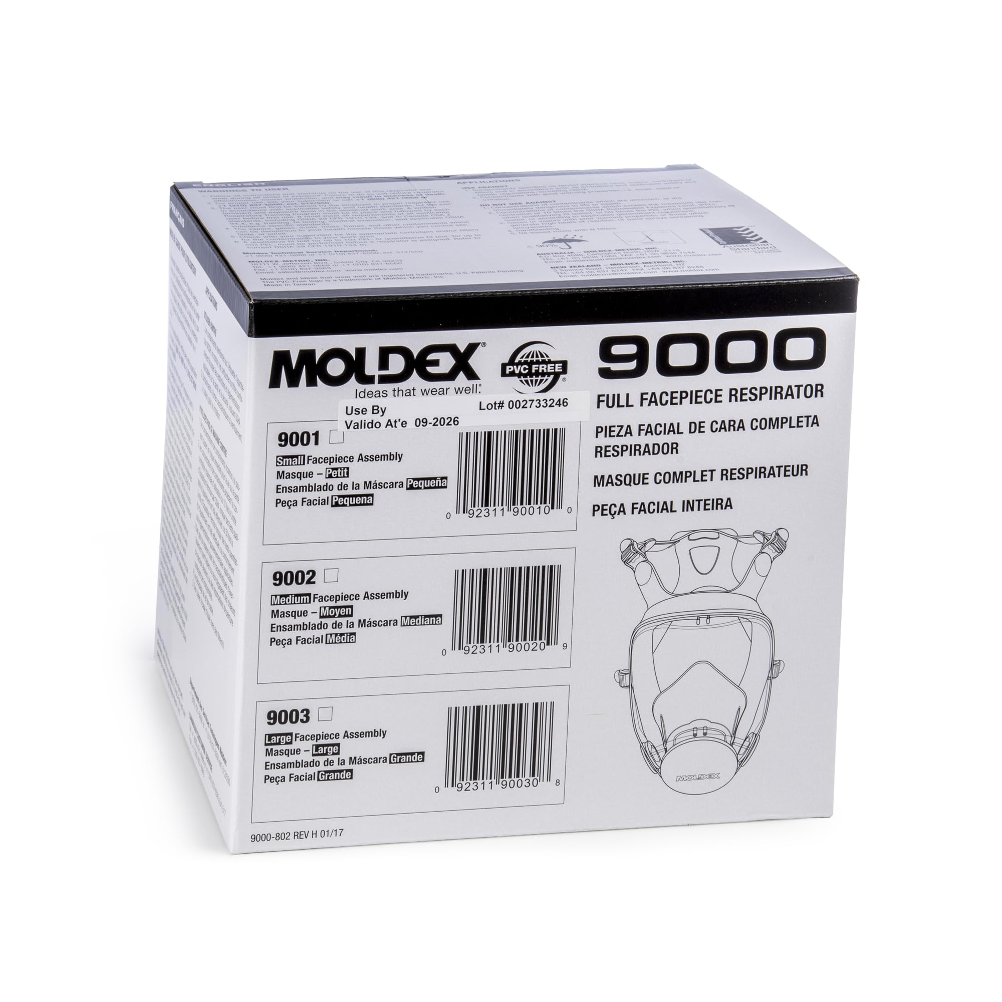Moldex 9003 - Respiratore riutilizzabile a faccia piena, misura grande
