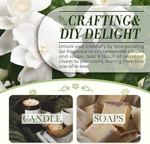 Miniatura 5 de SALKING Gardenia - Aceite esencial de 4 fl oz, aceites aromáticos prémium para difusor, aromas de velas para hacer velas, suministros para hacer