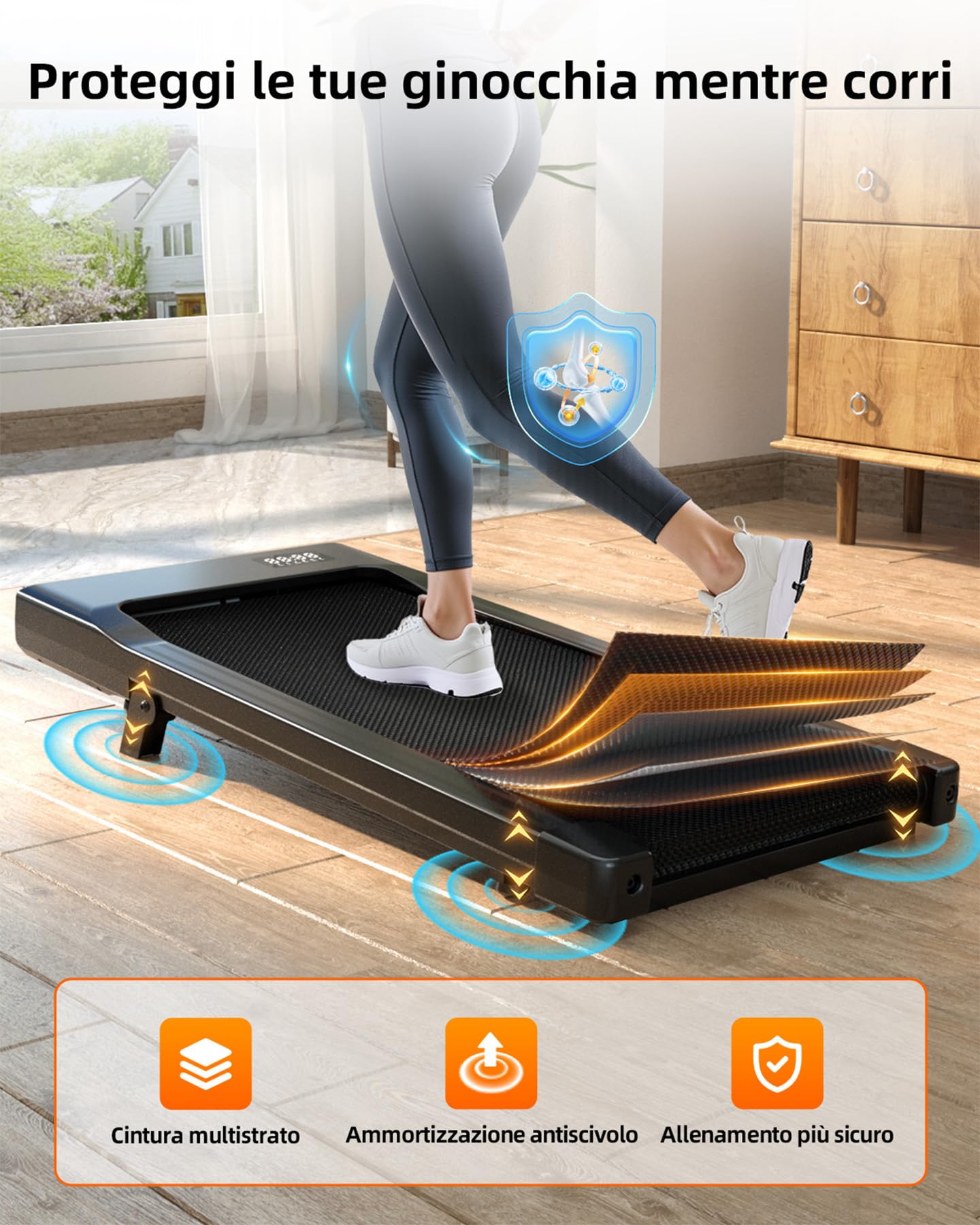 Tapis de Course avec Inclinaison, Tapis Roulant Multi-Coureurs, Max 136KG 159KG, Contrôle APP
