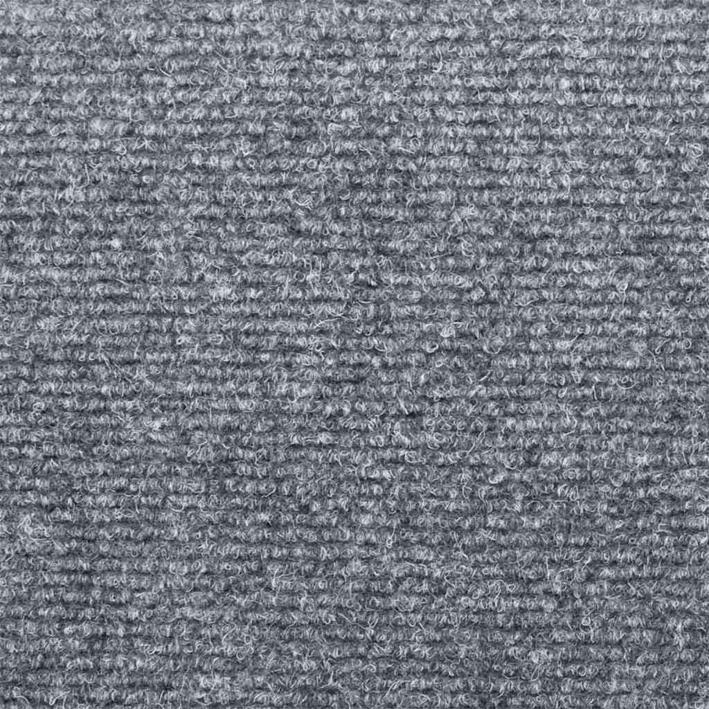 vidaXL Tapis d'escalier Autocollants 15 pièces 65 x 21 x 4 cm Gris Clair Bord rectangulaire