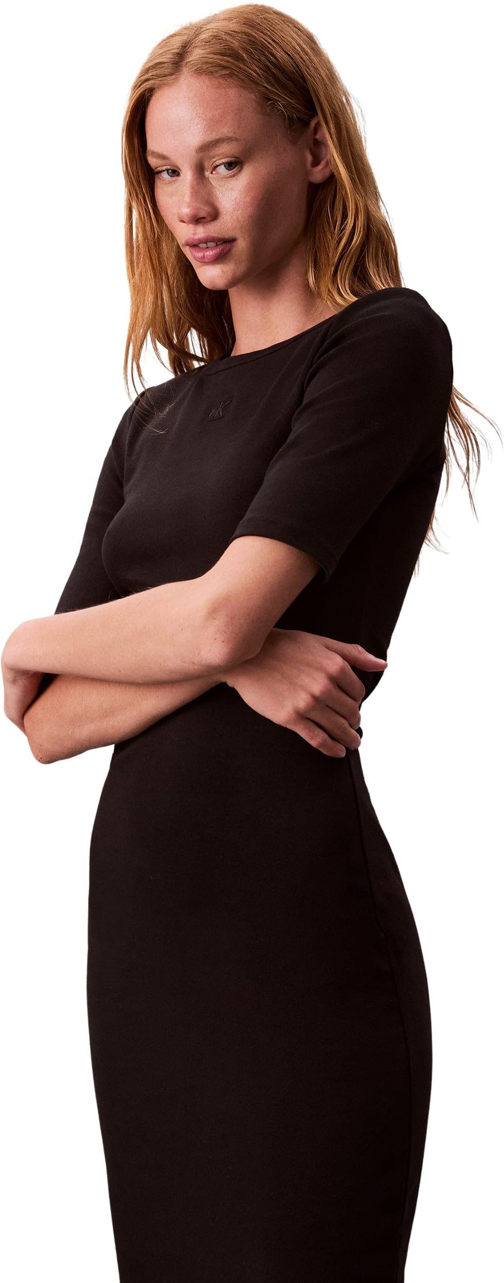 Calvin Klein HS 1x1 Refined Cotton Rib Midi D Lv047d217g Vestiti Donna