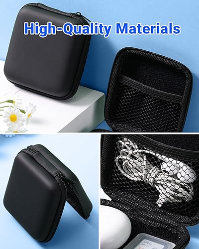 Miniatura 5 de Pequeña bolsa organizadora de tecnología impermeable (3.86 x 3.86 x 1.5 pulgadas), bolsa de almacenamiento compacta de viaje para cargadores, cables