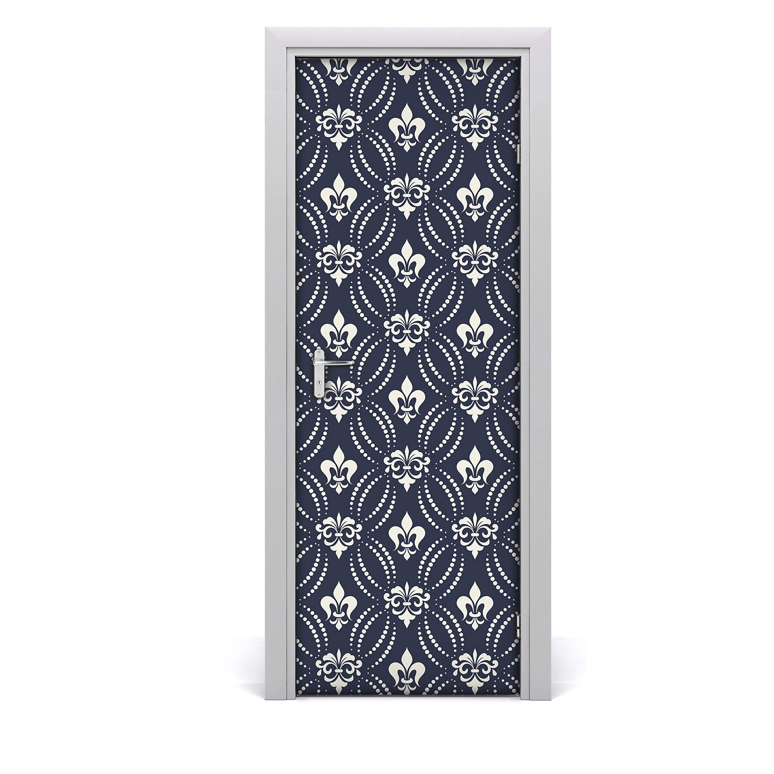Papier peint sur la porte damas haut de gamme sticker mural chic 77x200cm