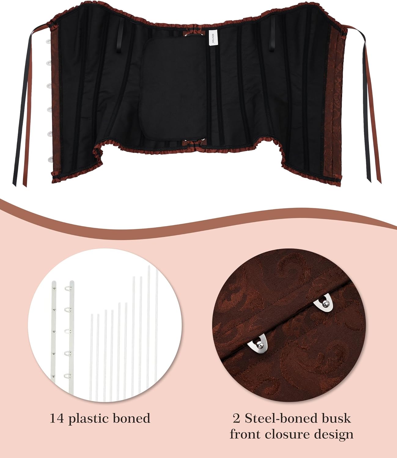 Bustier Corset Top for Women | Overbust Lace Up Waist Cincher Shapewear Lingerie - Image 5