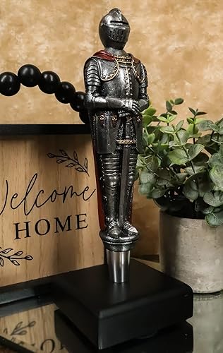 Miniatura 9 de Ebros Gift Novedoso traje medieval de Armor Knight - Figura de mango de grifo de cerveza con base de exhibición, asas decorativas coleccionables