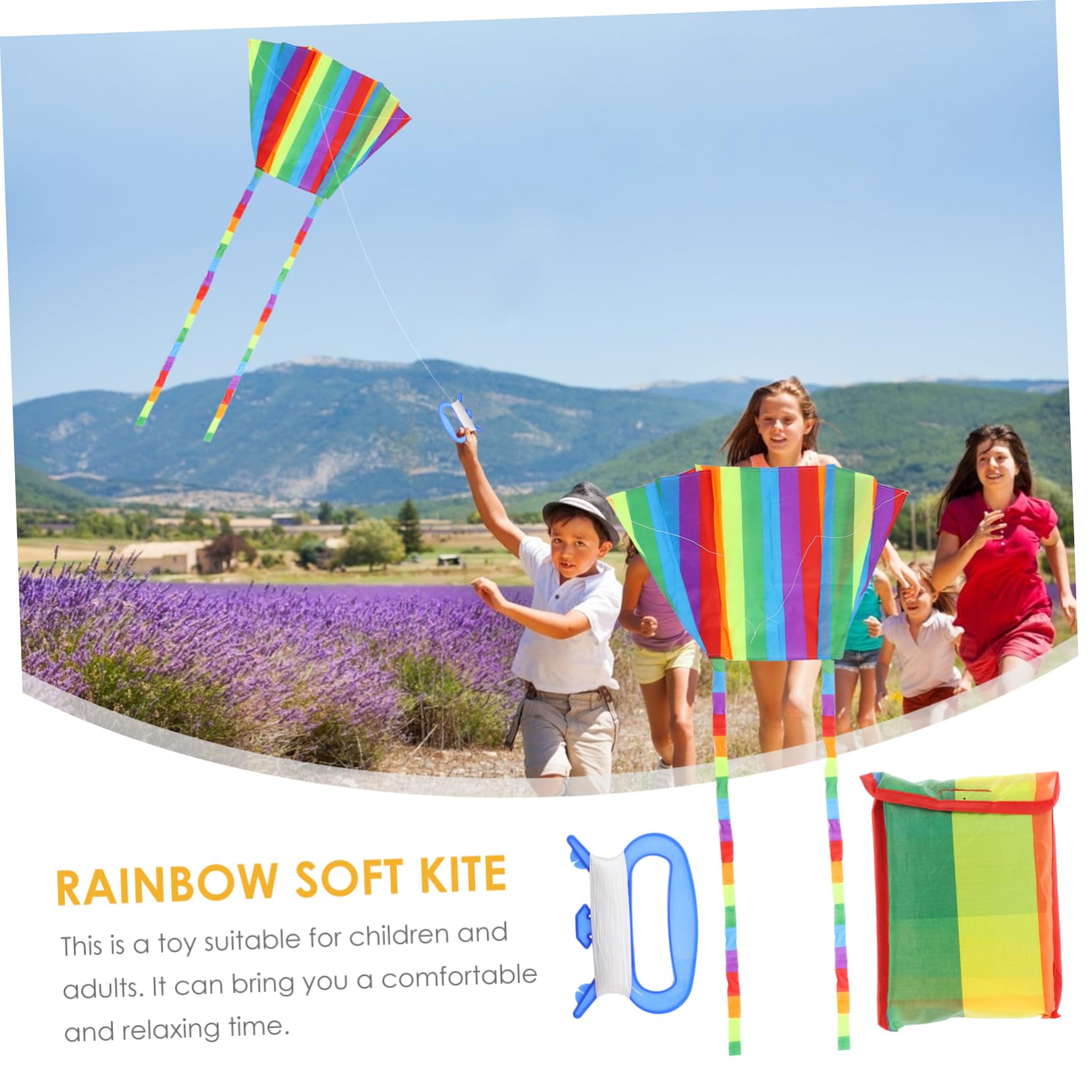 Abaodam Boys and Girls Toy Soft Kite Childhood Kite for Boys and Girls 1 Set of Easy Flying