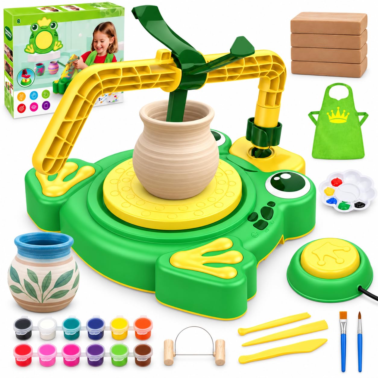 Kids Pottery Wheel Kit - Easy Clay Sculpting! -1