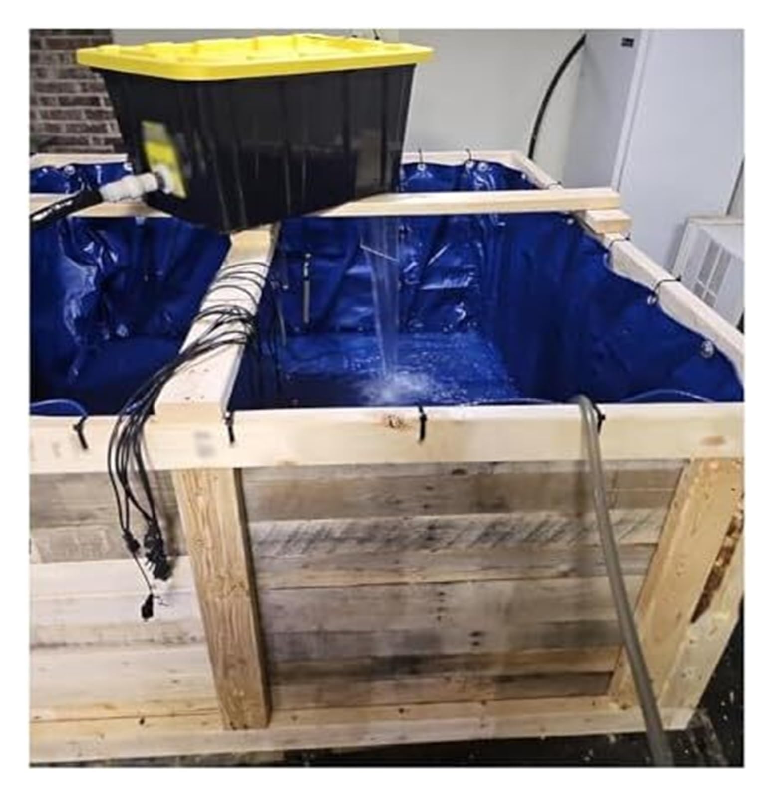 Vasca in PVC per laghetto di Koi, Vasca per Pesci da Esterno per laghetto di Koi - Vasca di contenimento temporanea Fuori Terra con Anelli di trazione per rifugio Acquatico (140x80x90 cm) -