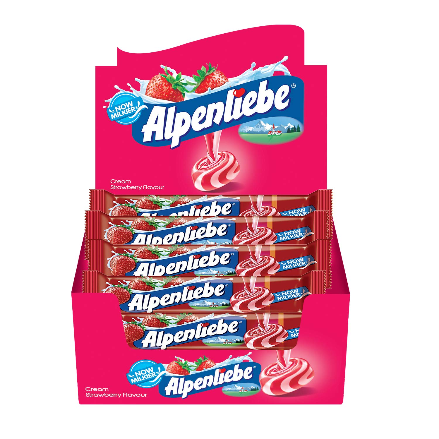 Alpenliebe Gold, Cream Strawberry Candy Stick Pack, 720 Grams Pack of
