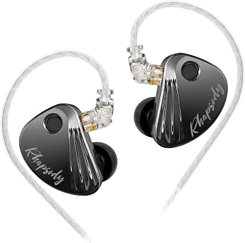 CCA Rhapsody 4-Mode Tuning Switch in-Ear Monitor Headphones, 2DD+4BA Hybrid Gaming IEM, HiFi Bass Wired Earphones for Audiophiles, Musicians & Singers
