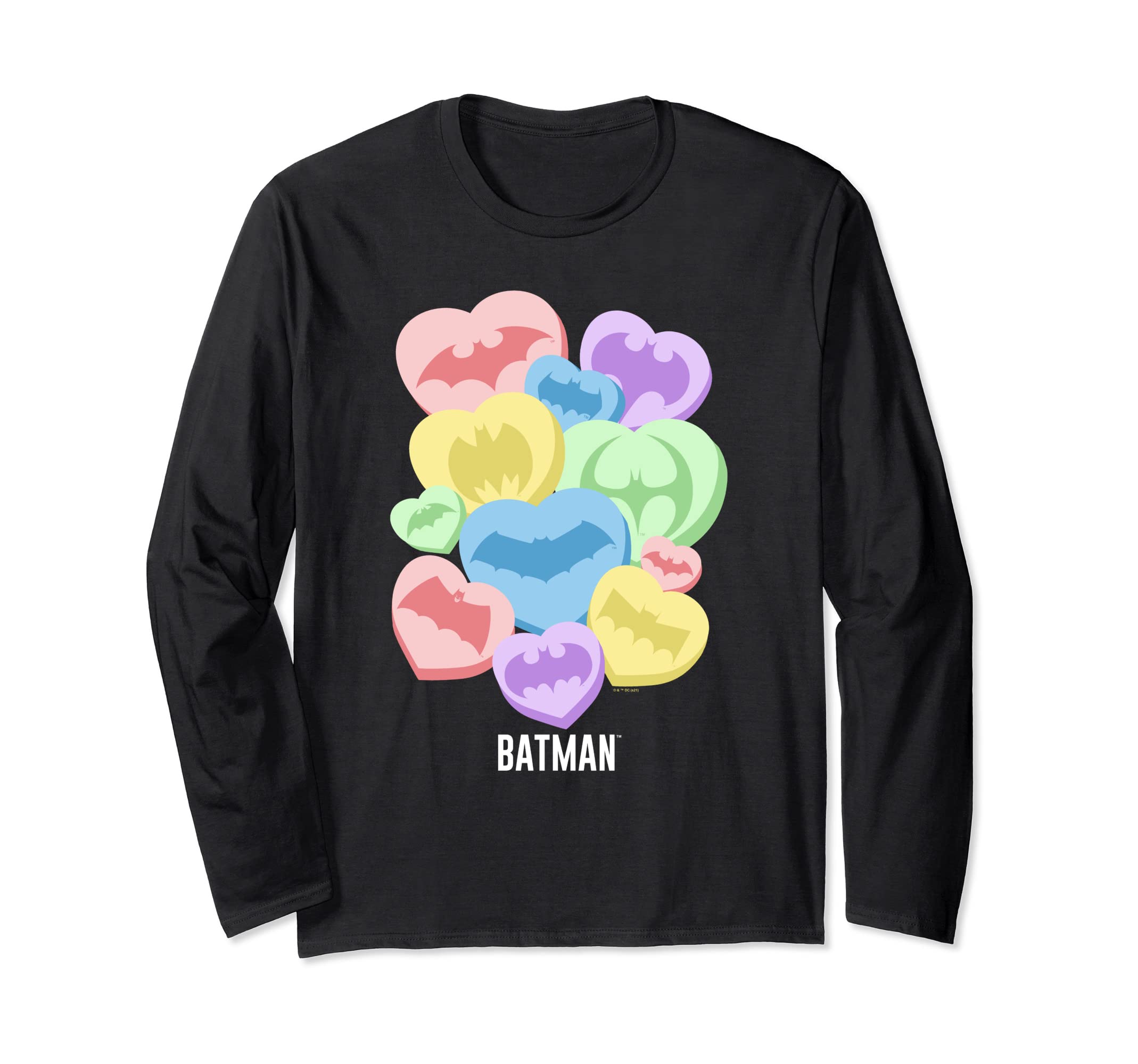DC Comics Batman Valentine's Day Batman Candy Hearts Long Sleeve T-Shirt