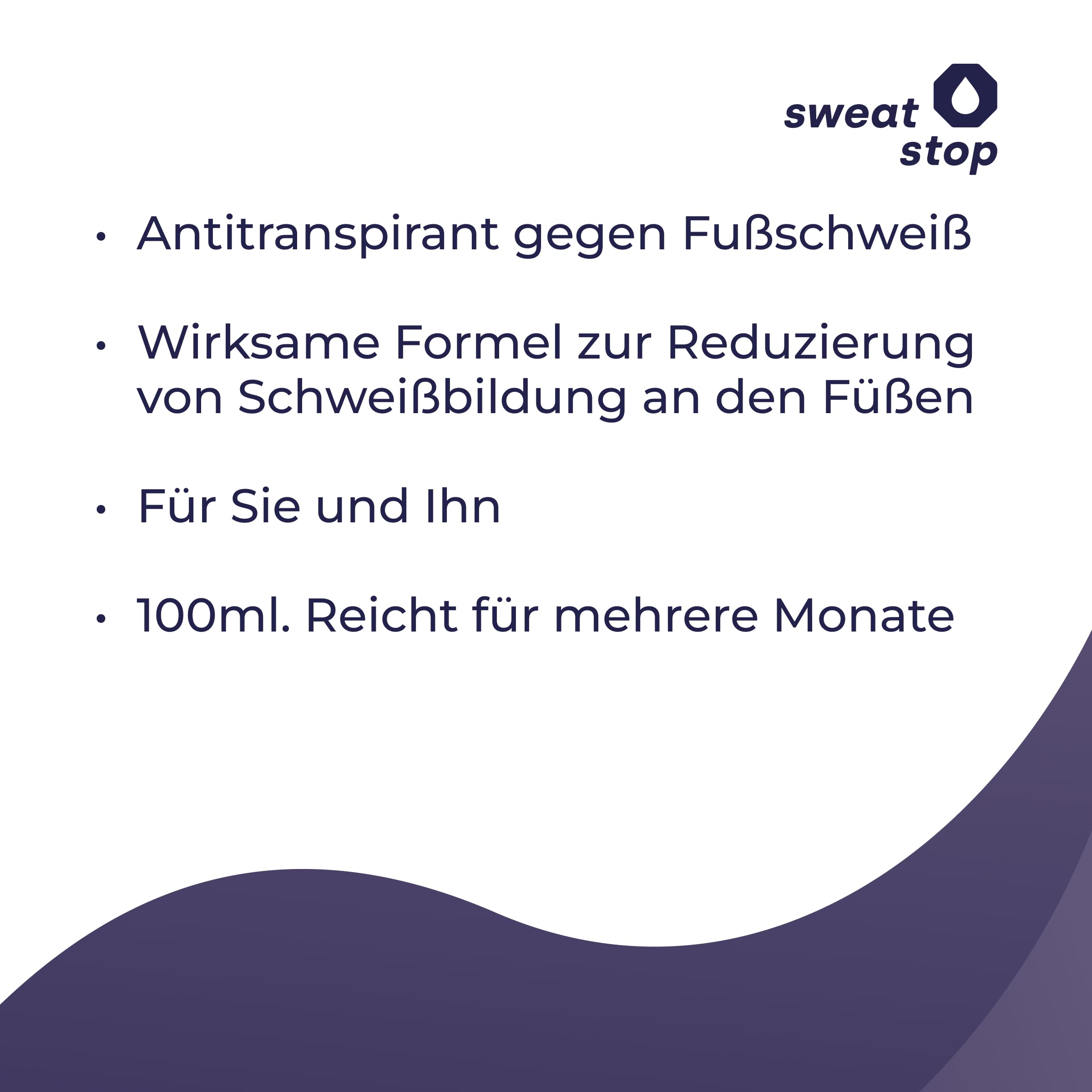 SweatStop FORTE MAX Antitranspirant Fuß Comfort Spray 100ml gegen Schwitzen an Füßen - Antiperspirant gegen Fußschweiß und Schweißfüße für Sie & Ihn