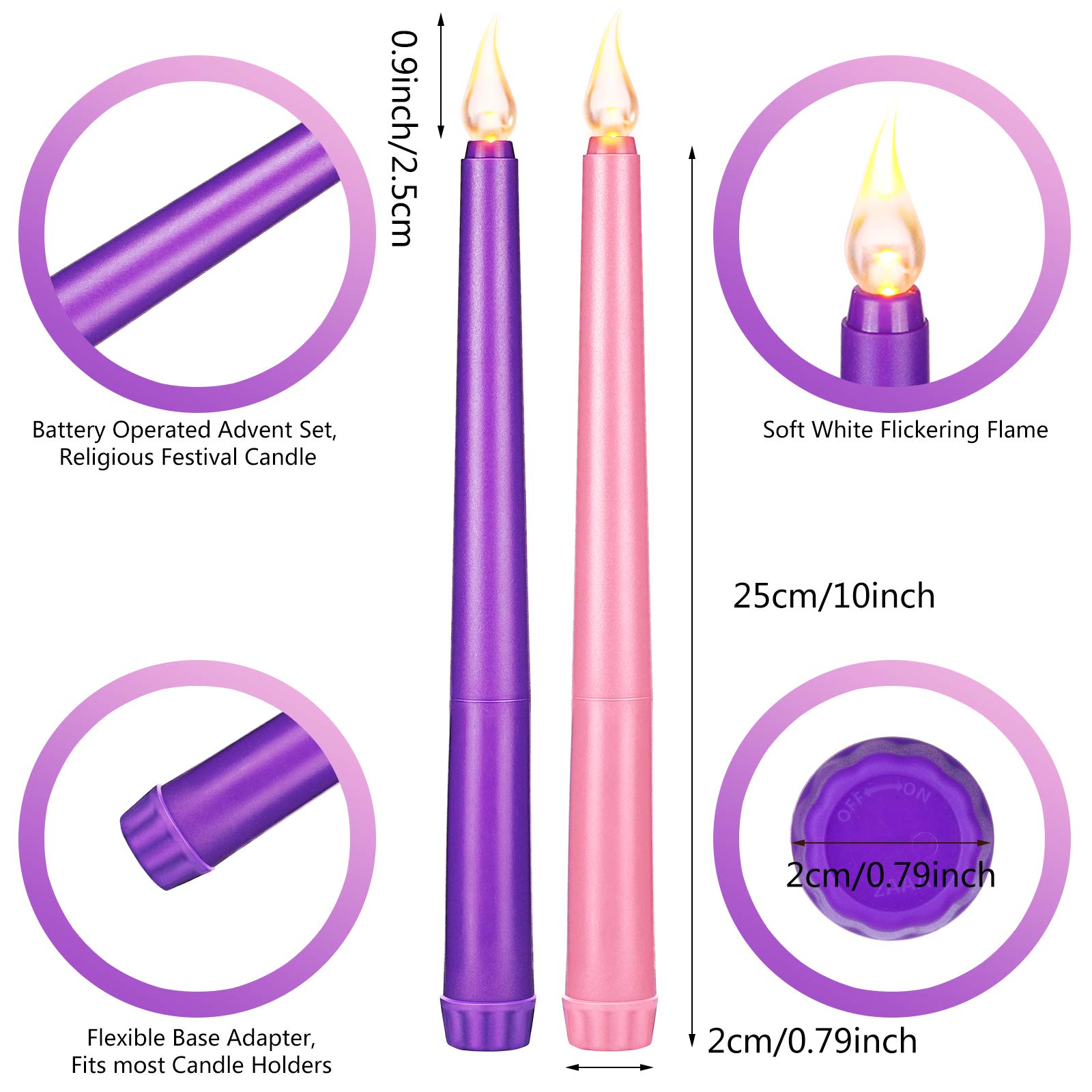 Amazon.co.jp : Honoson LEDフレームレスアドベントキャンドル4点