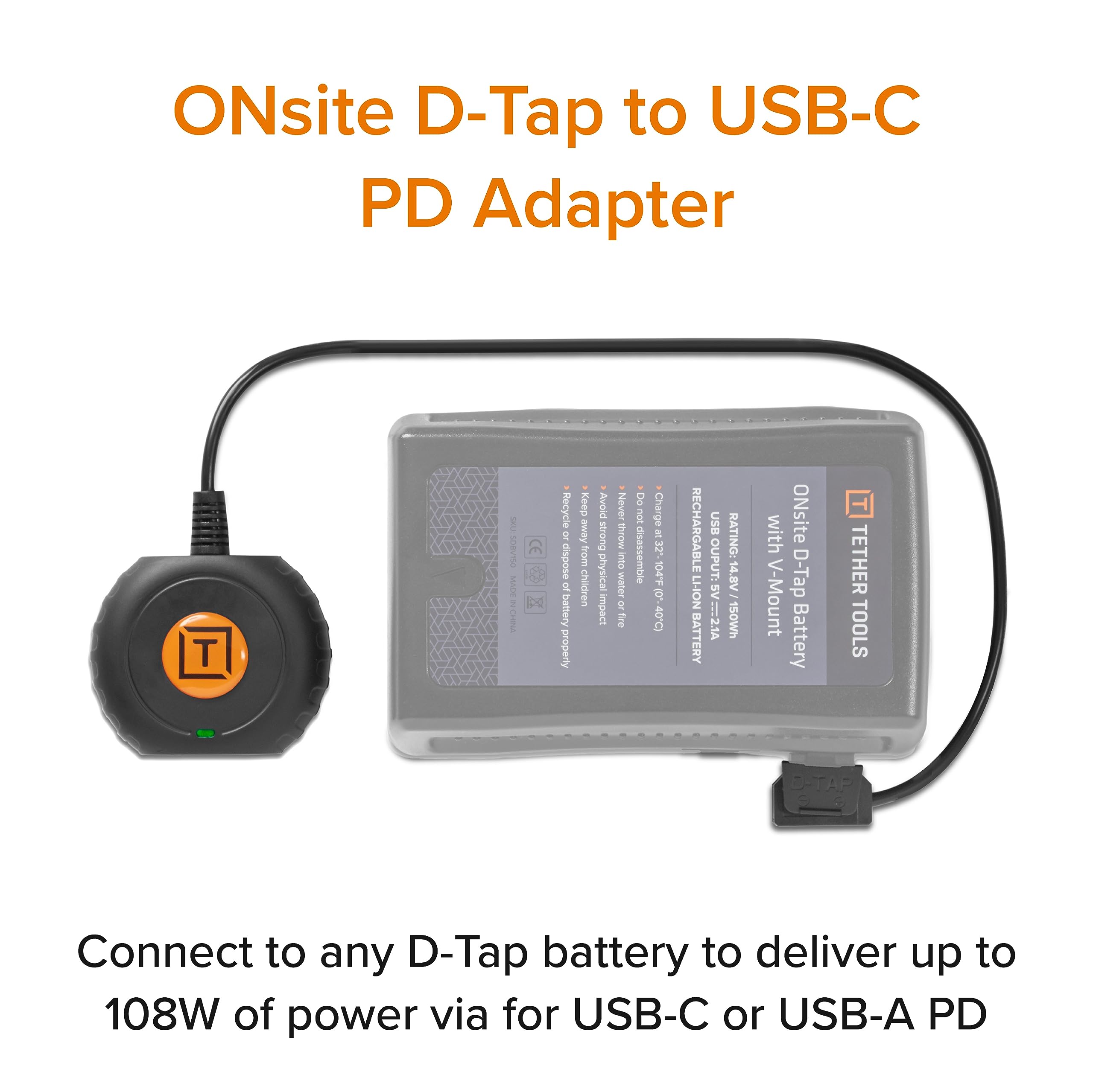 Tether Tools オンサイト D-Tap to USB-C PD 90W