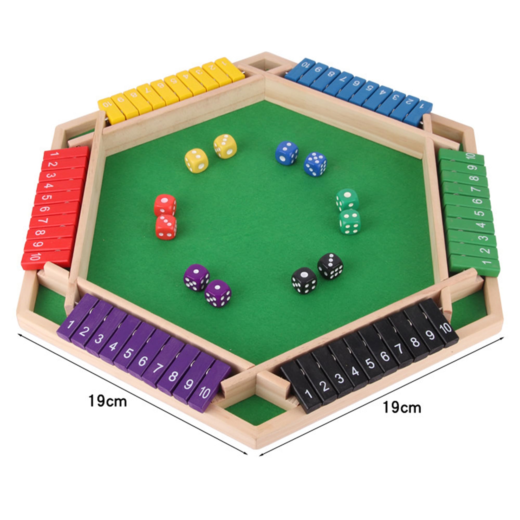 Shut The Box Gioco Da Tavolo In Legno Con Dadi – Classico Gioco Educativo Di Matematica Per Bambini E Famiglie – 21,5x21,5 Cm, 2-4 Giocatori