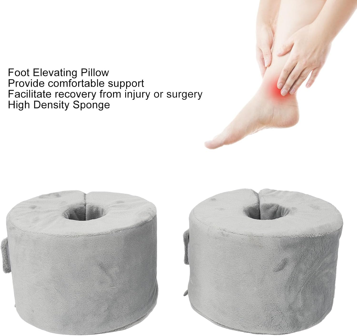 2Pcs Foot Elevation Pillow, Ankle Protector Cushion Heel Elevator Wedge Foot Support Pillow Leg Rest Elevated Support for Bed Sore