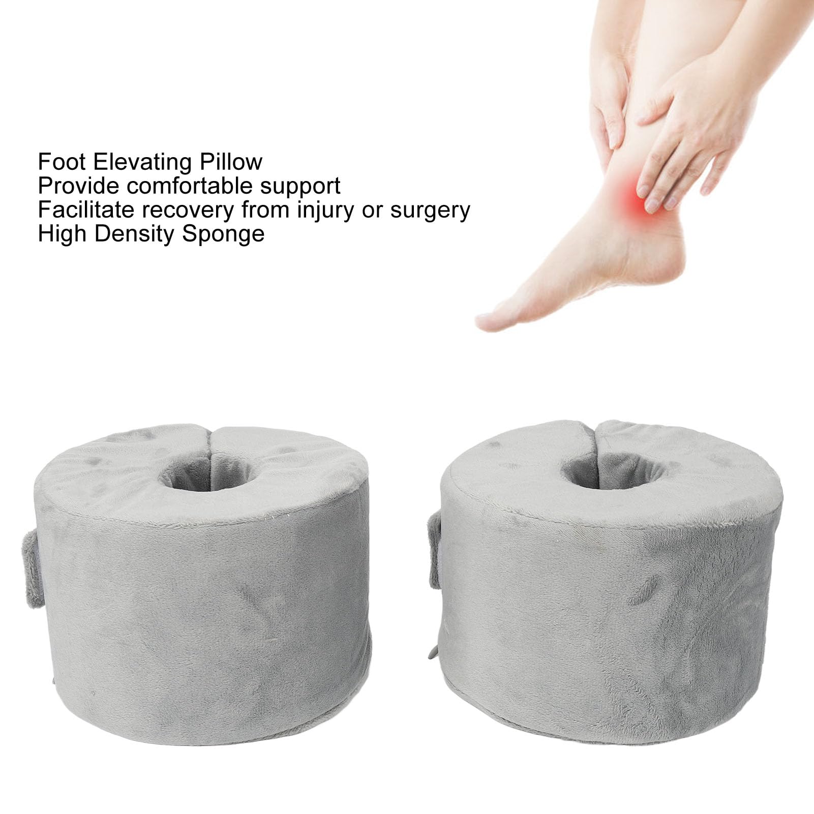 2pcs Piede Elevando Cuscino Protezione della Caviglia Supporto del Piede Cuscino Per Piaghe da Decubito Cuscino Dell'ulcera Cuscino del Piede Cuscino Dell'elevatore Cuscino del Tallone Grigio
