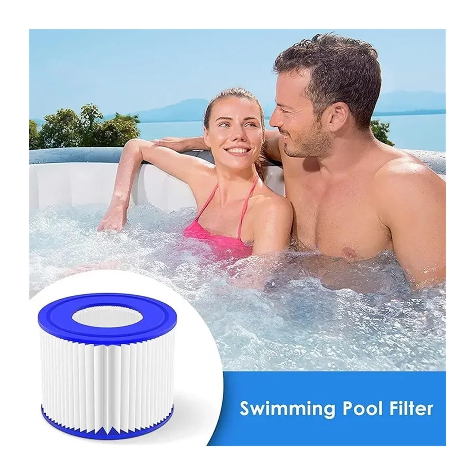 Sostituzione Cartuccia Filtro Vasca Idromassaggio Tipo VI Spa, Compatibile con Bestway, Compatibile con Intex, 1 O 4 Pezzi Opzionali, Accessorio for Piscina(4pcs)
