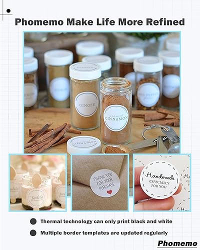 Vista 10 de Phomemo - Etiquetas redondas adhesivas de 1.57 pulgadas, círculo transparente para M110/M120/M220/M221, calcomanías redondas multiusos