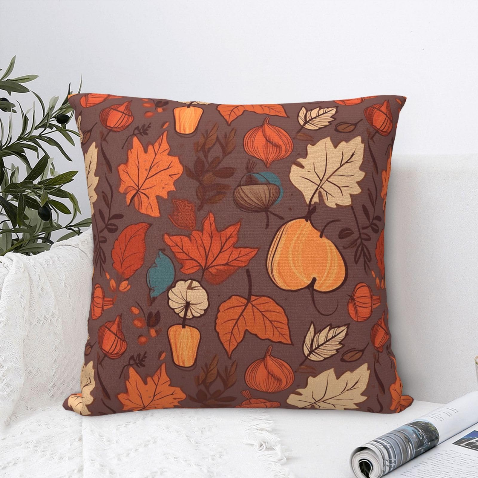 FodPand Luxury Velvet Throw Pillow Covers 18"x18" Super Soft Decorative Pillow Cases - Fall Pillowcases Modern Lumbar Cushion Cases for Couch Sofa Bed Pillow Shams