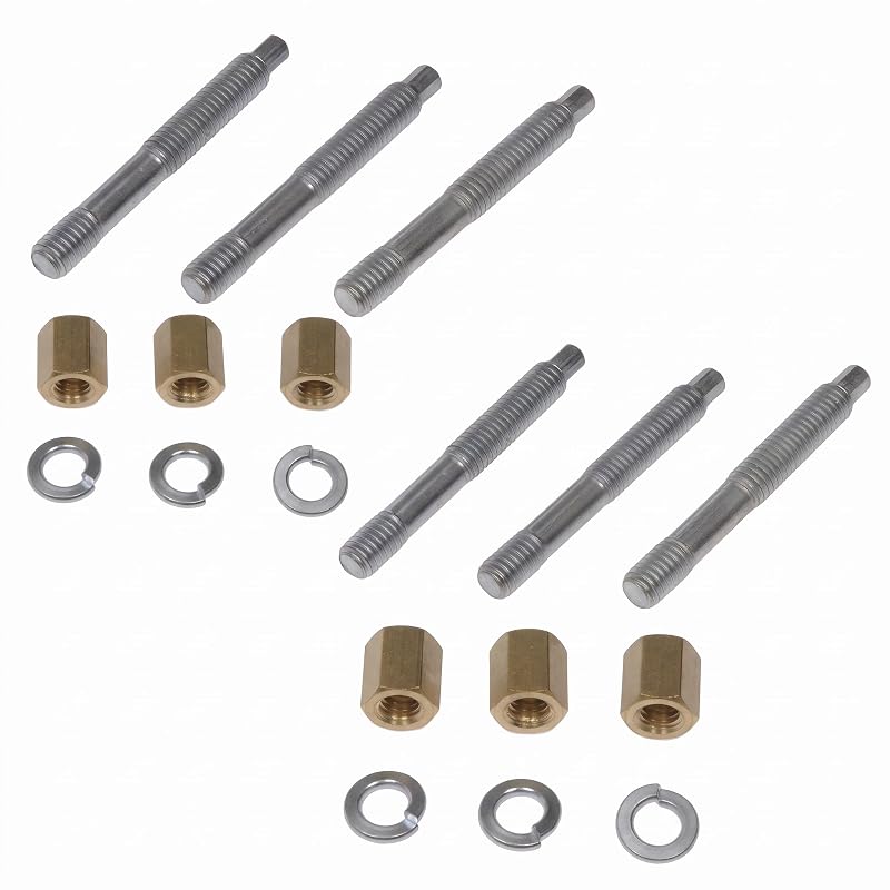 Kit de prisioneiros do coletor de escape dianteiro Dorman 03113 3/8-16 x 8,26 cm – 2 unidades