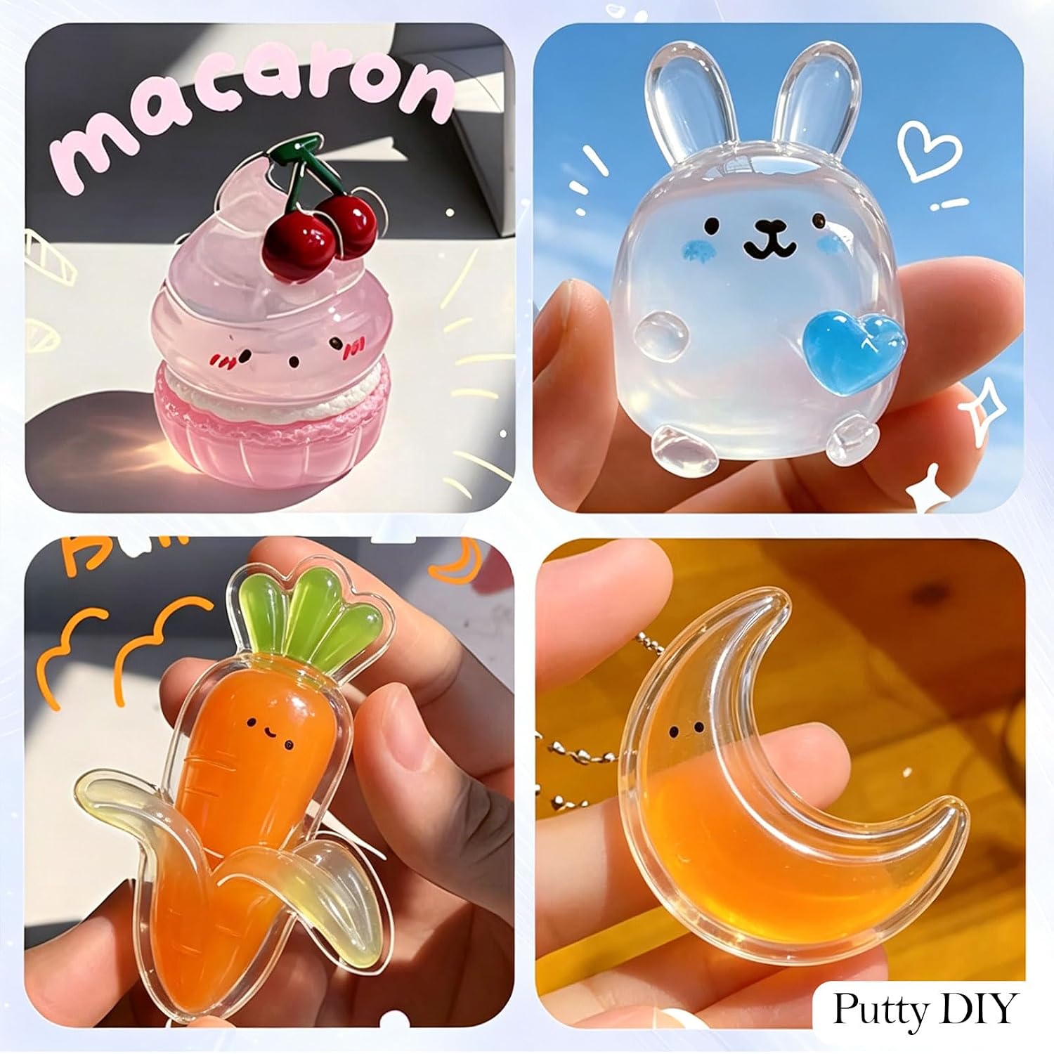 Solid Resin Putty, Fast U V Curing Modeling Putty for 3D Crafts, Sculpting, Nail Art, 3D Printing Repair & Handmade Collection for Professionals & Beginners- Clear, 60g