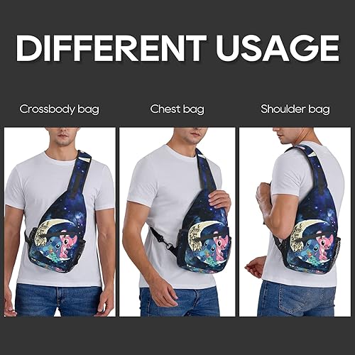 Miniatura 2 de Pcoxeim Cartoon Anime Crossbody Sling Backpack for Women Men Gifts Multipurpose Sling Bag Travel Hiking Gym Chest Bag Daypack