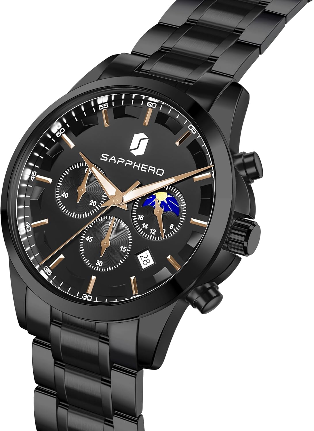 BENYAR Men's Quartz Watch: Stylish Designer Model with Striking Design, Featuring Date Display Chronograph Function Elant Gift for Men 2026 - view 6
