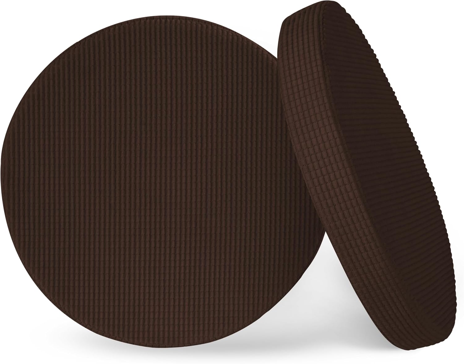 AddGrace Round Chair Cushions for Dining Chairs 2 Pack 16"x16" Dark Brown | Non-Slip, 2" Thick, with Removable Cover, Washable, Extra Large, Durable, Textured Fabric, for Living Room Indoor Bedroom