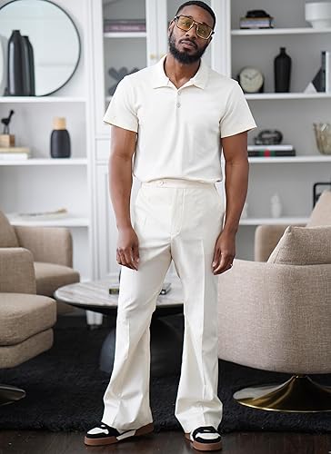 Miniatura 5 de Know Me Camisa polo de manga corta para hombre y pantalones acampanados ajustados con patrón de costura, código de diseño ME2035, tallas