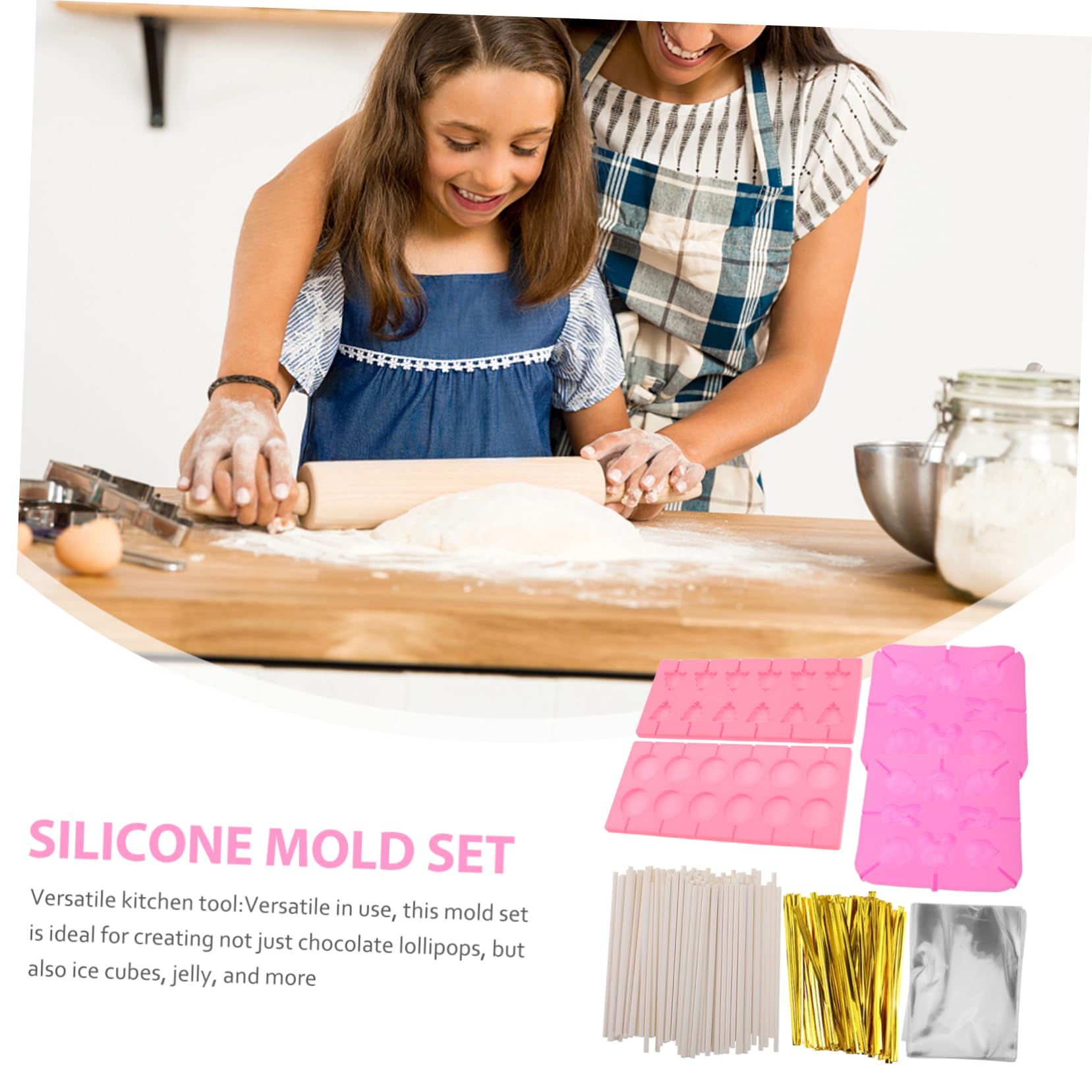 Moule à Sucettes de Noël 1 Set en Silicone, Formes Variées
