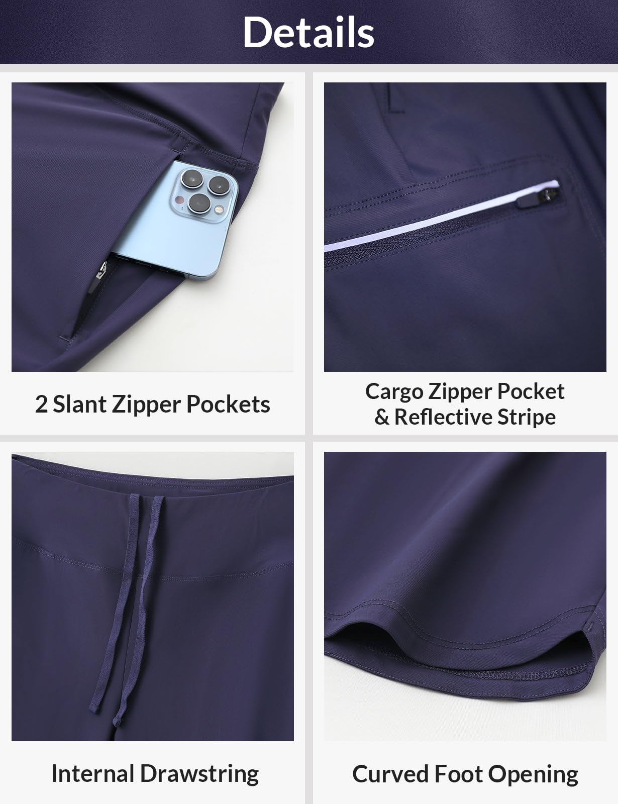 baleaf Pantalon de randonnée cargo pour femme - Respirant - Élastique - Séchage rapide - Léger - Avec poche zippée