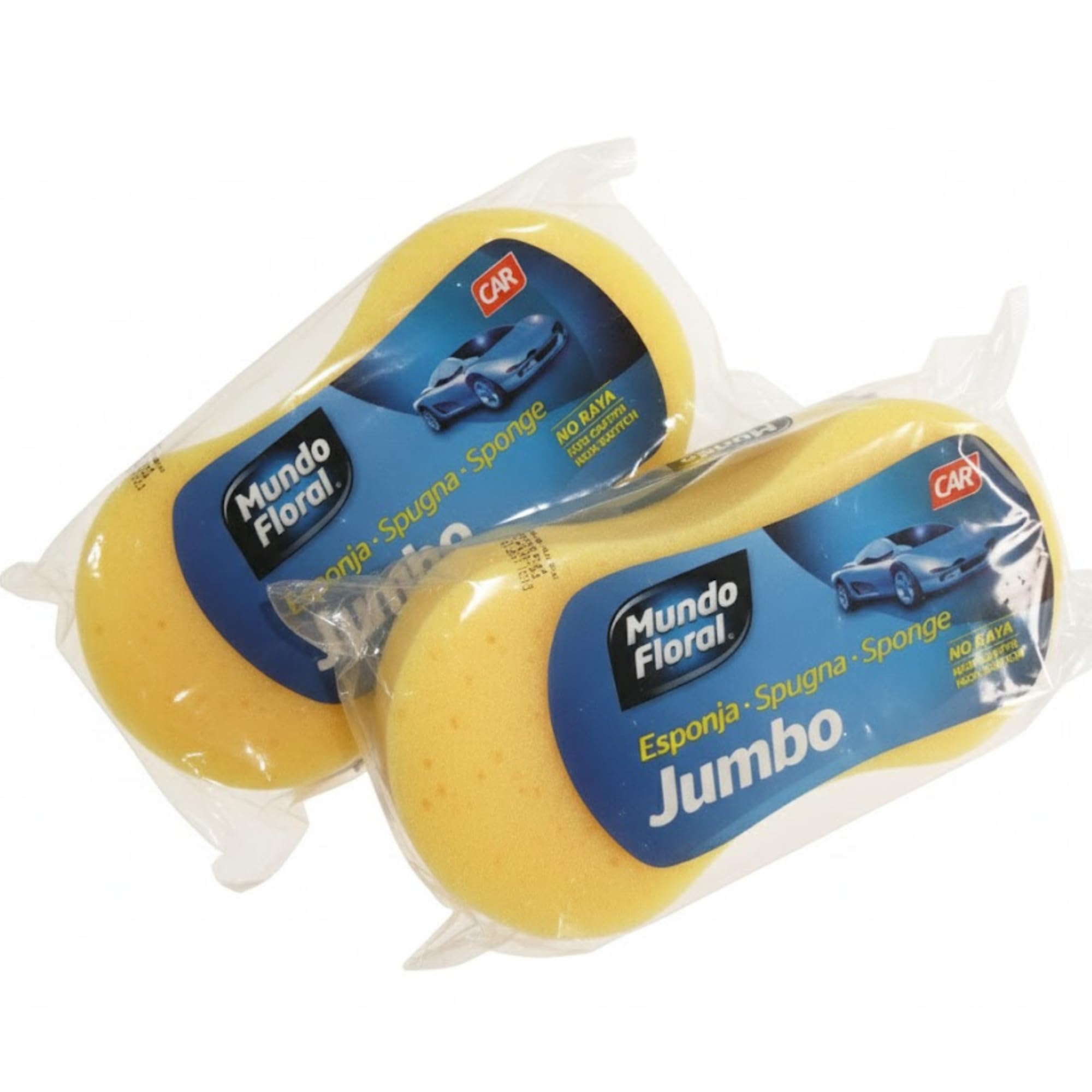 Esponja Coche de Microfibra Jumbo – Pack 2 Unidades (24×13×5 cm) – Esponjas Grandes para Limpieza y Lavado Exterior