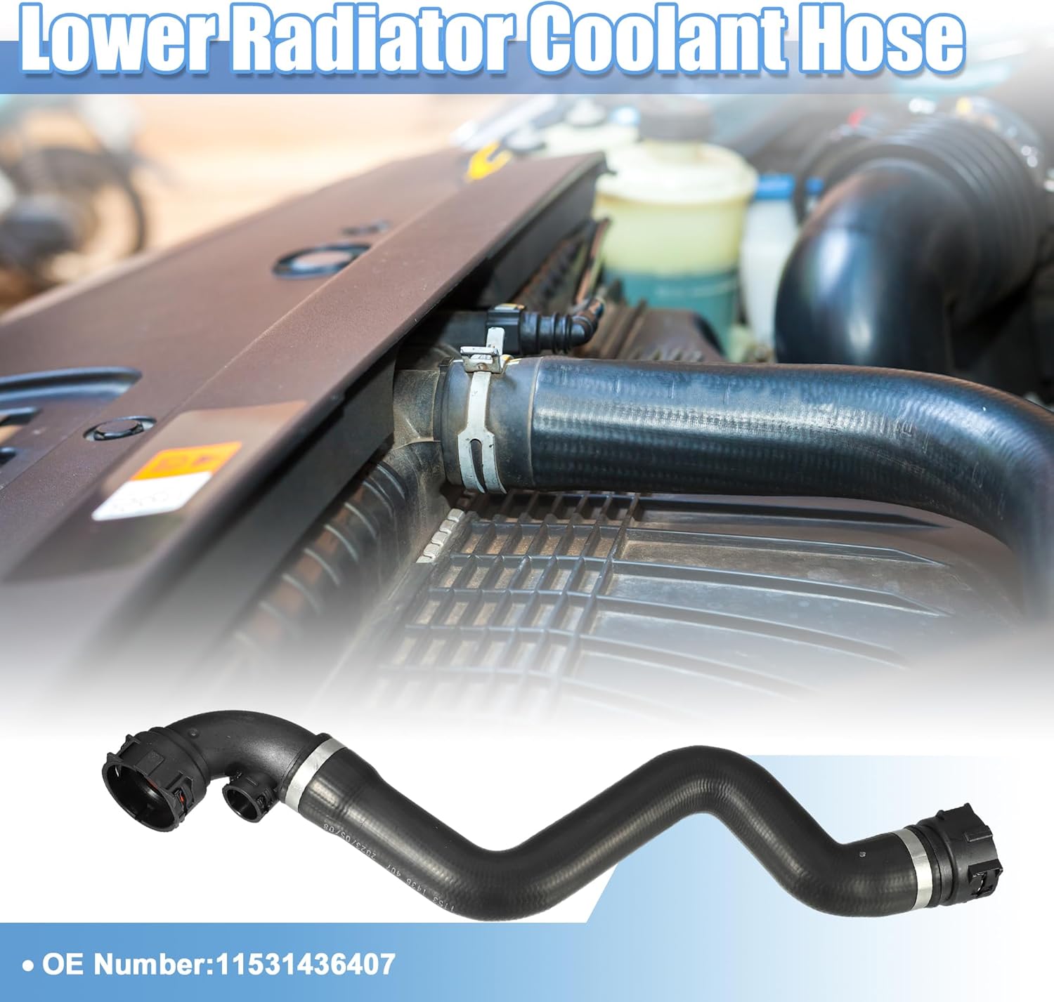 Radiator Coolant Hose Replace No.11531436407 for BMW 316Ci 2000-2005 Rubber Black