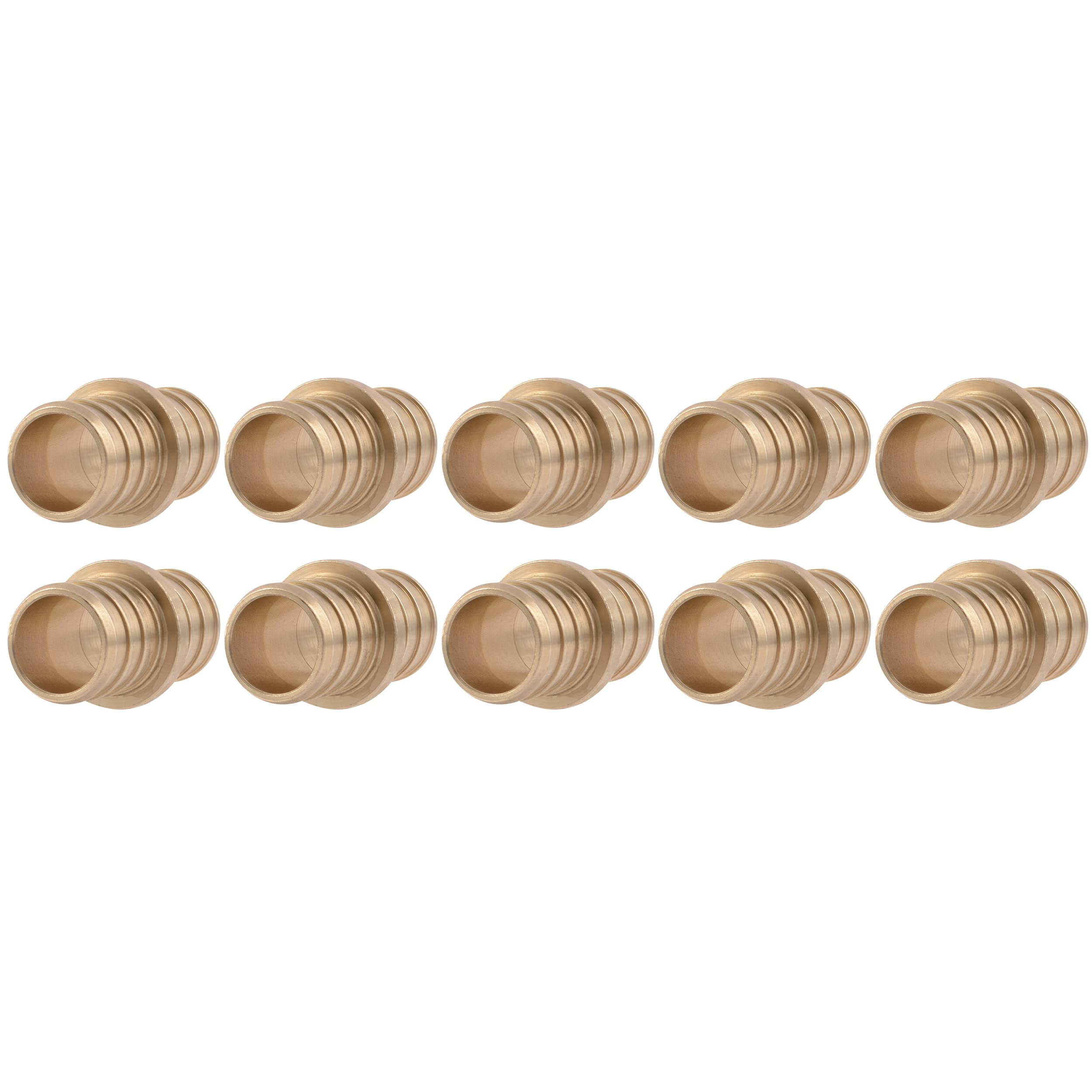 SharkBite 3/4 Inch Crimp Coupling, Pack of 10, Brass Plumbing Fitting, PEX Pipe, PE-RT, UC016LFA10