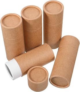 5pcs Kraft Paper Cylinder Tubes for Essential Oil Bottle Packaging | Coffee Color, Portable Sealed Storage, Travel and Home Use, Protects Bottles from Impact