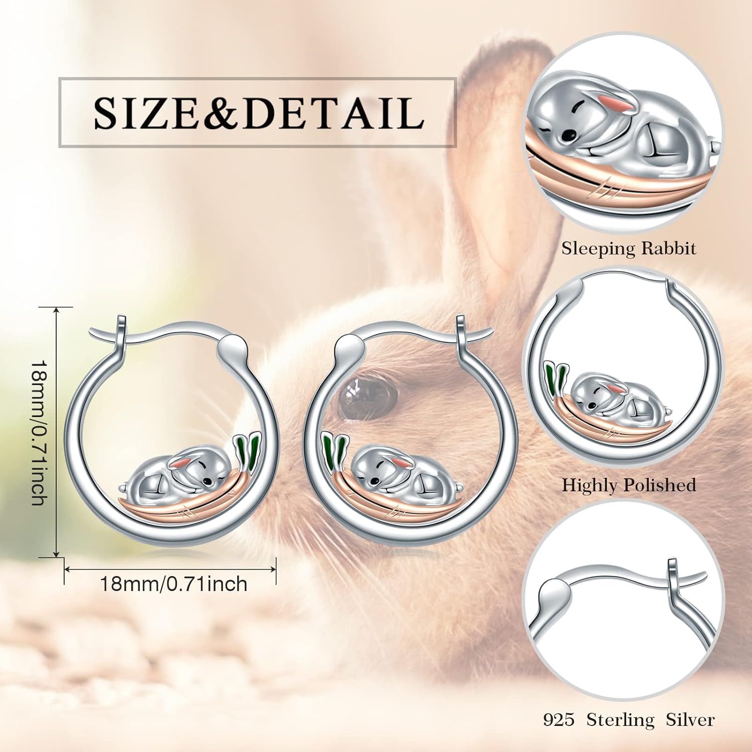 Dorunmo Animal Hoop Earrings s925 Sterling Silver Cute Animal Earring Jewelry Gifts for Women