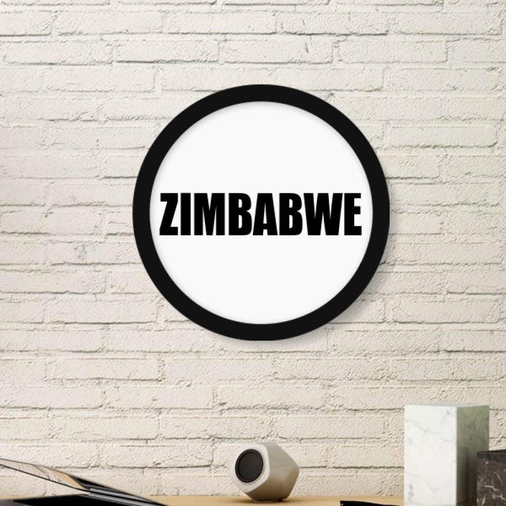 Cadre photo rond en bois noir DIYthinker peinture Zimbabwe art de prestige