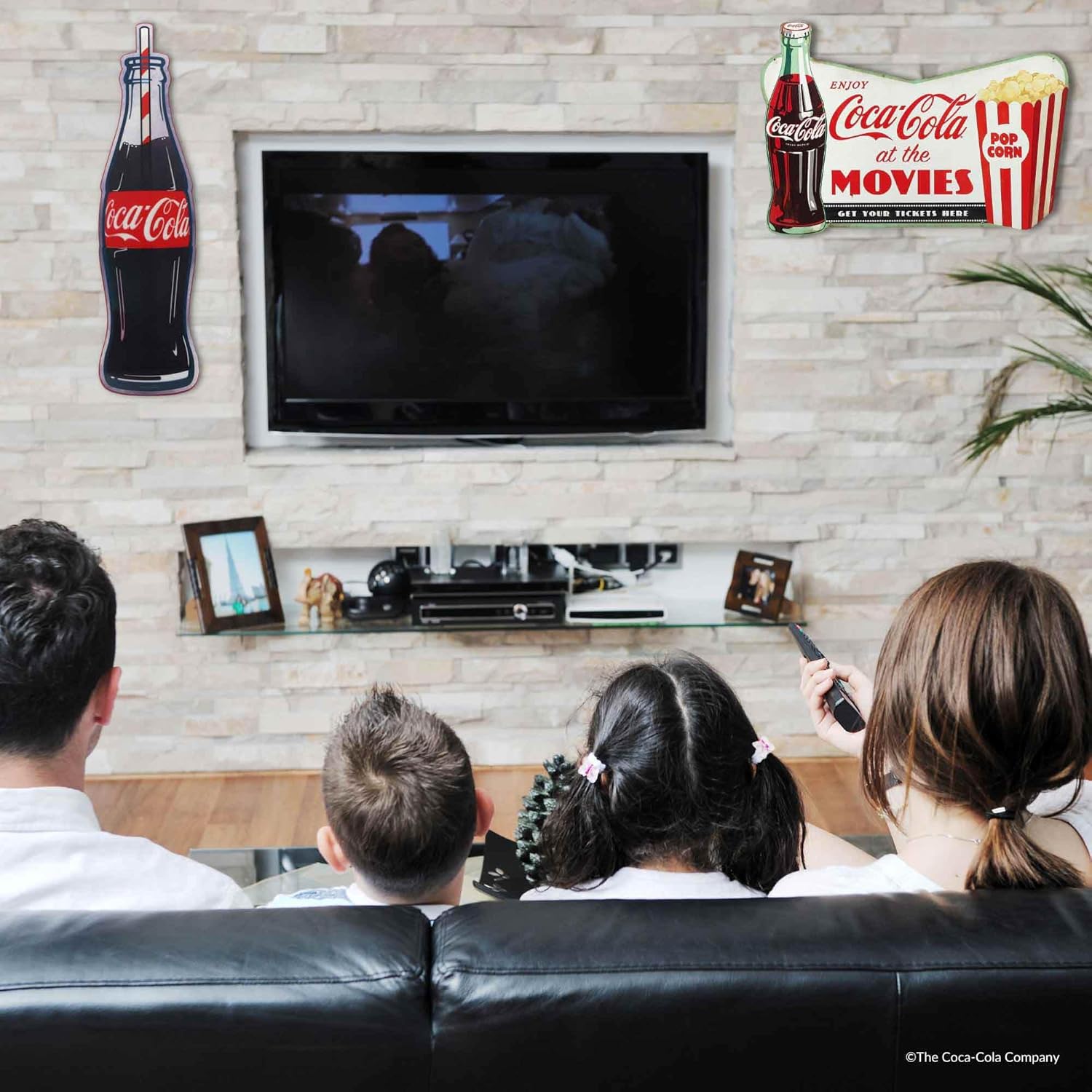 Open Road Brands Coca-Cola Movie Sign - Vintage Drink Coca-Cola Movie Wall Decor for Theater Room, Basement or Living Room