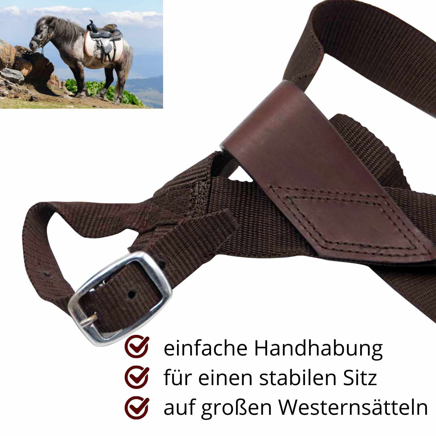 Reitsport Amesbichler AMKA - Set di staffe per bambini Western per sellino western con staffa per salone in legno