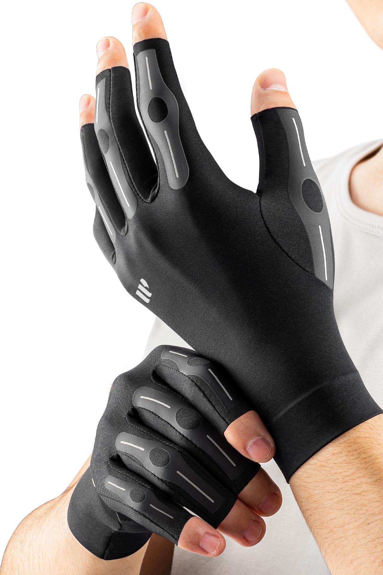 WHCOOL Arthritis Kompressionshandschuhe fingerlos Hautfreundlich, gegen Gelenksehnenbelastung & Morgensteifheit
