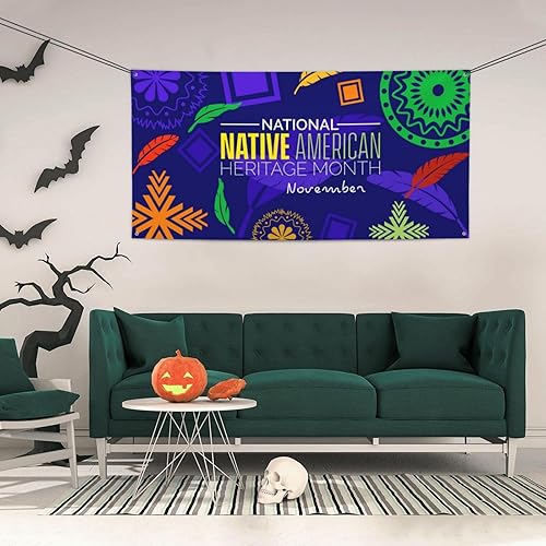 Miniatura 26 de Telones de fondo del mes de la herencia de los nativos americanos para fiestas de vacaciones, fondo de fotografía para interiores y exteriores, Negro