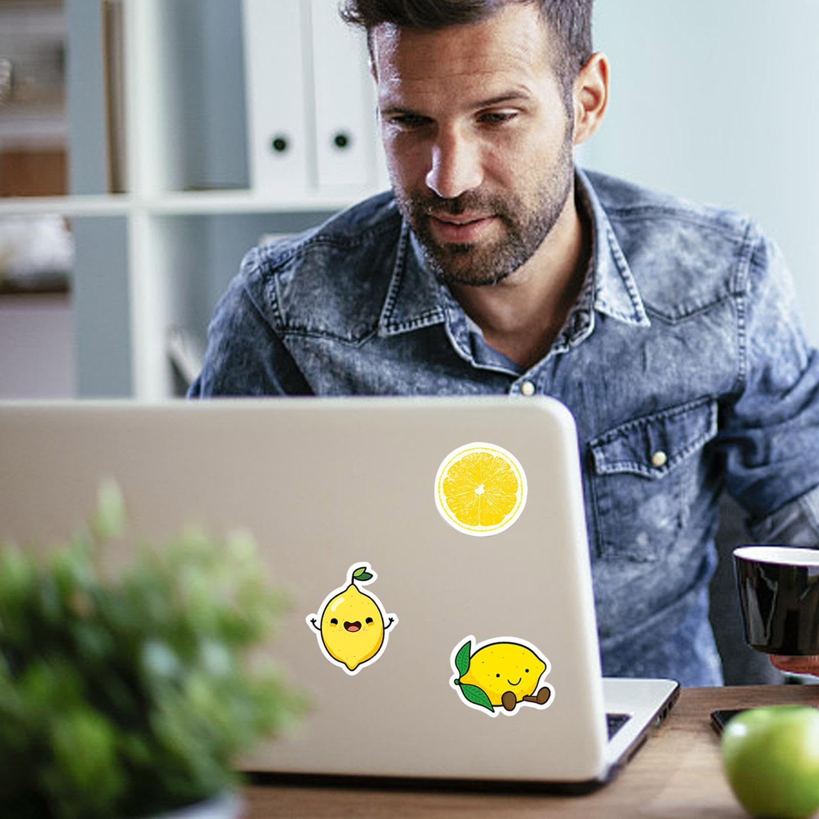 500 Bunte Zitronen-Aufkleber Für Geschenke & Party - 8 Verschiedene Designs Auf Rolle